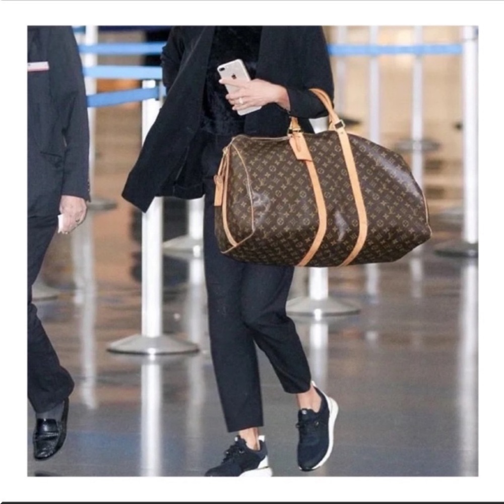 Louis Vuitton Monogram Canvas Keepall Travel Duffel with Vachetta Trim - Picture 5 of 13